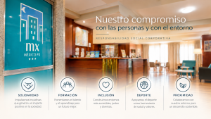 Responsabilidad social de México PR: solidaridad, formación, inclusión, deporte y compromiso con el entorno.